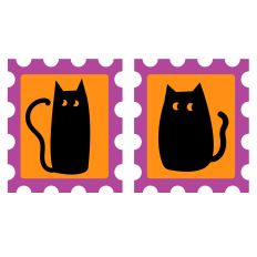 halloween stamps - cats