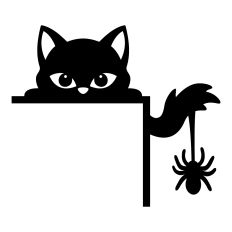 Halloween cat door corner