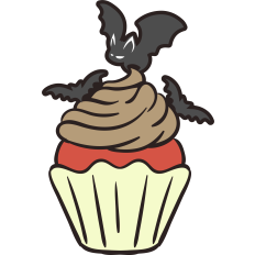 halloween cupcake with bats