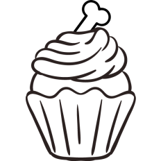 simple halloween cupcake lineart