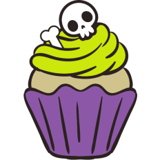 halloween cupcake skull and bones