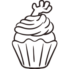 halloween cupcake lineart