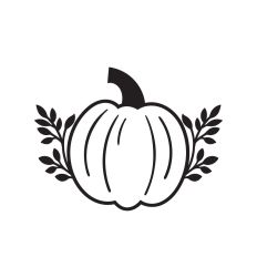 Pumpkin with leaves