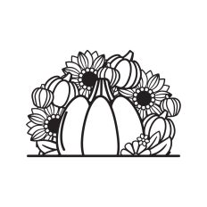 Pumpkin and sunflowers border