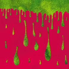 Red and Green Glitter Drip Border Halloween Background