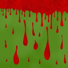 Green and Red Glitter Drip Border Halloween Background