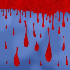 Blue and Red Glitter Drip Border Halloween Background