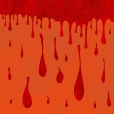 Orange and Red Glitter Drip Border Halloween Background