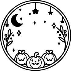round halloween frame