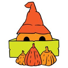 Cute Halloween Pumpkin with pumpkins 