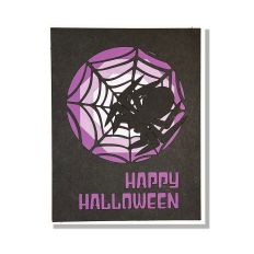 Spiderweb Happy Halloween Card SVG Cut File
