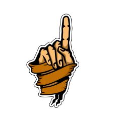 Illustration of a Number One Hand Gesture