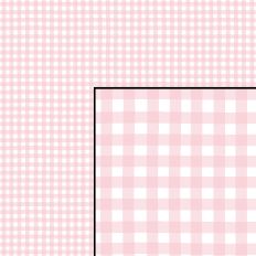 Hand Drawn Gingham Plaid Checks Pastel Pink White