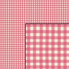 Hand Drawn Gingham Plaid Checks Seamless Pattern Strawberry Pink Cream