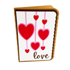 3D Valentine Greeting Card with Layered "Hanging Hearts"