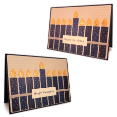 Nine Candles Hanukkah Birthday 5x7 Card