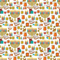 Hanukkah colorful pattern