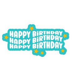 Happy Birthday Retro Wavy Layered Quote