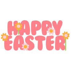 Happy Easter with flowers
