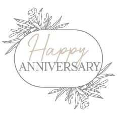 Happy Anniversary In Floral Frame