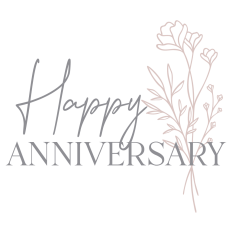 Happy Anniversary With Floral Bouquet