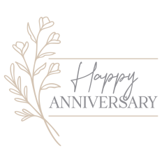 Happy Anniversary Art With Floral Border
