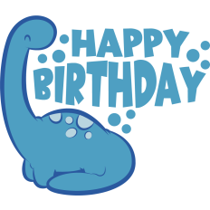 cute brontosaurus happy birthday