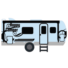 Happy Camper Shaped Card