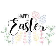 Happy Easter SVG with Flowers | Whimsical Spring Cut File for Cricut & Silhouette