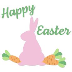 Happy Easter Bunny with carrots