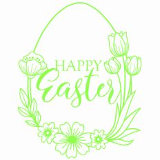 Happy Easter floral egg wreath