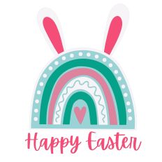 Happy Easter Rainbow with Bunny Ears for Spring Crafts - Silhouette Studio