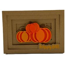Happy Fall Pile of Pumpkins, 3D Shadowbox Greeting Card