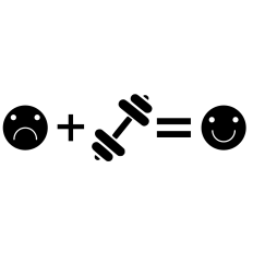 Workout Equals Happiness – Fitness Motivation Digital Design