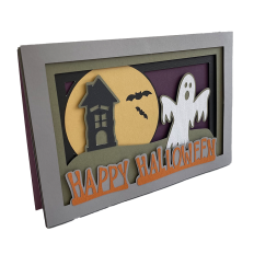 3D Happy Halloween Shadowbox Card - Spooky Ghost