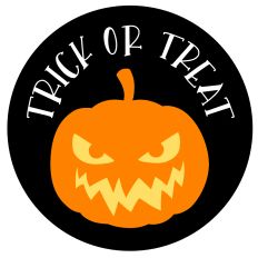 Trick or treat pumpkin sign
