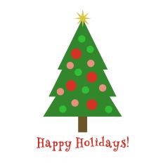 Happy Holidays Christmas Tree with Mid-Mod Vibe