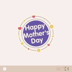 "Happy Mother's Day" Decorative Circle SVG for Silhouette