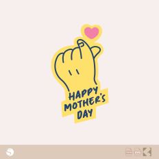 Happy Mother's Day Finger Heart SVG - Silhouette Ready