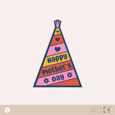 Title: "Happy Mother's Day" Party Hat SVG for Silhouette