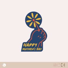 Hand Holding Flower "Happy Mother's Day" SVG for Silhouette