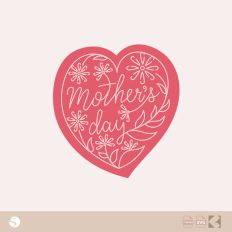 Floral Heart "Mother's Day" Outline SVG for Silhouette