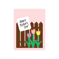 Happy Mother's Day Tulip Trio Spring Card Front