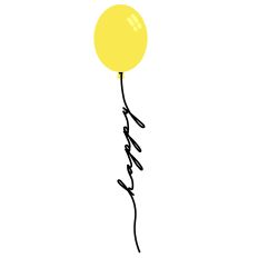 HAPPY STRING ON YELLOW BALLOON – RABEA BILZ