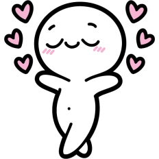 cute simple stickman in love with hearts