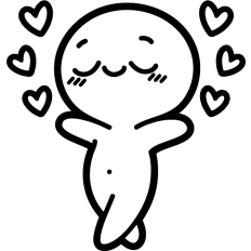 simple stickman happy in love lineart