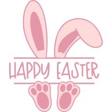 Happy Easter Bunny Ears And Feet Split Monogram