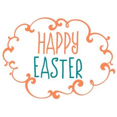 Happy Easter with decorative frame 
