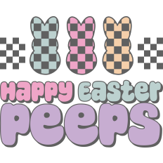 Happy Easter Peeps Checkered