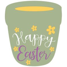 Happy Easter Layered Pot Cut File 